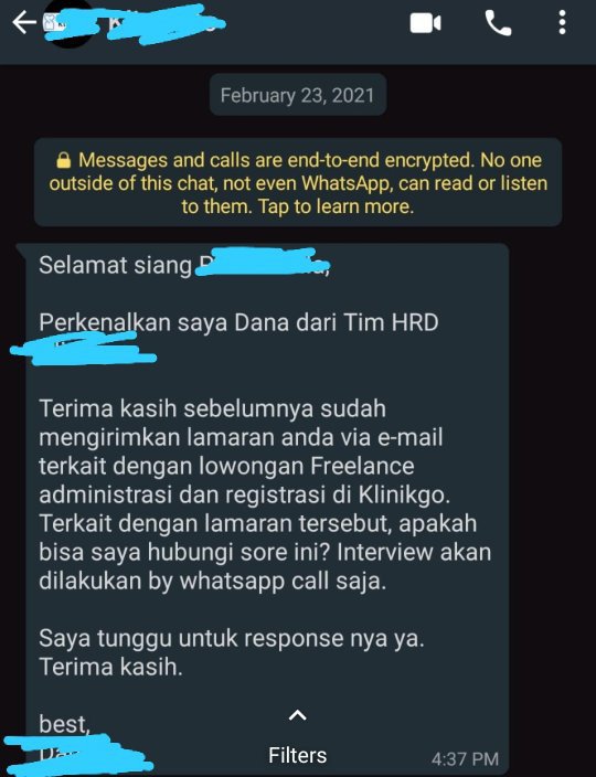 Detail Undangan Interview Via Whatsapp Nomer 41