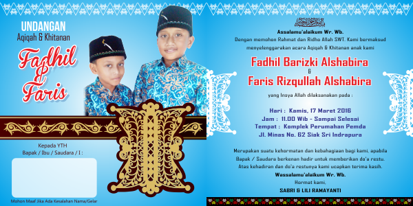 Undangan Khitanan Sunat Anak Format Coreldraw - KibrisPDR