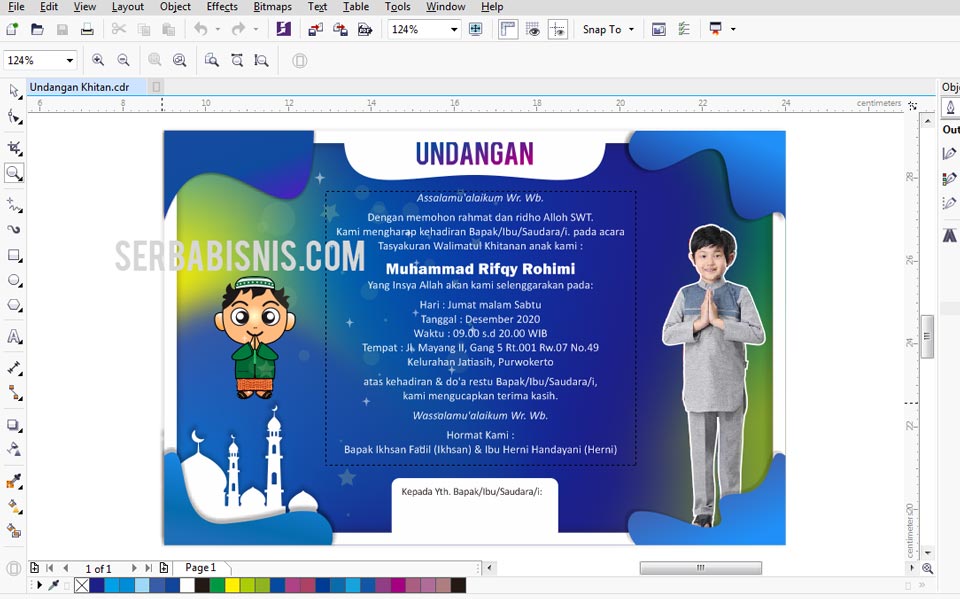 Detail Undangan Khitanan Sunat Anak Format Coreldraw Nomer 10