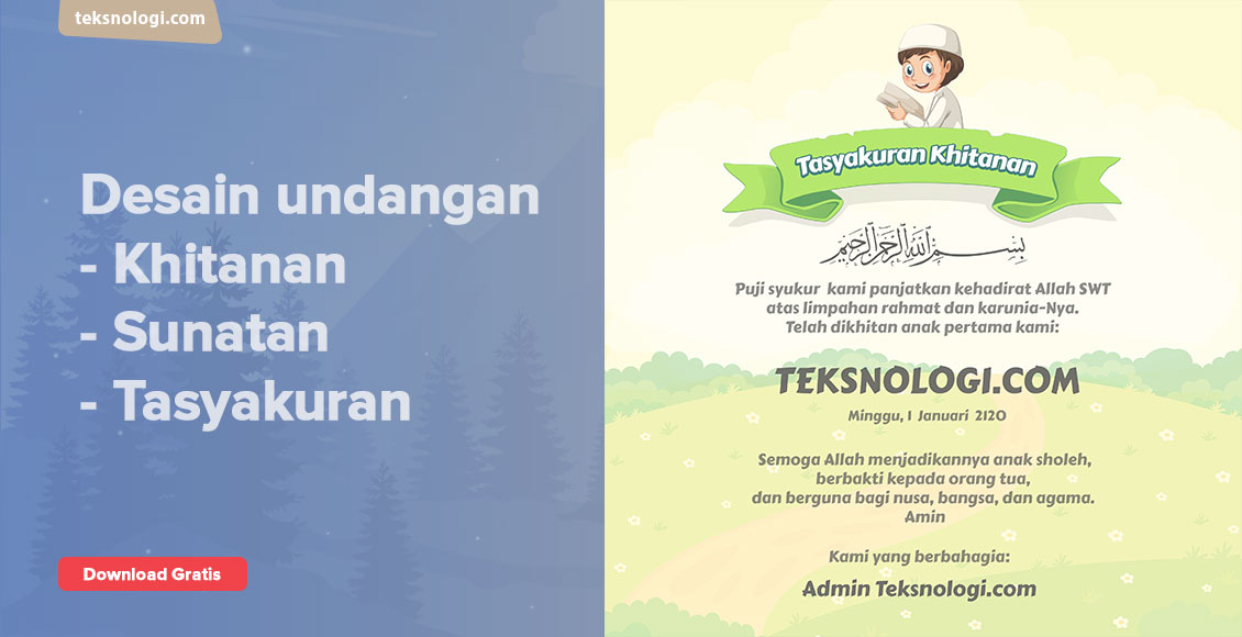 Detail Undangan Khitanan Sunat Anak Format Coreldraw Nomer 3