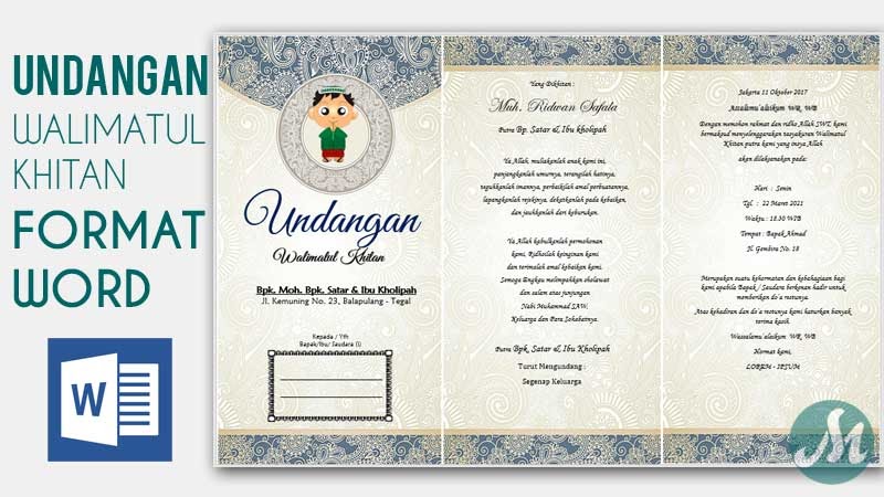 Detail Undangan Khitanan Sunat Anak Format Coreldraw Nomer 4