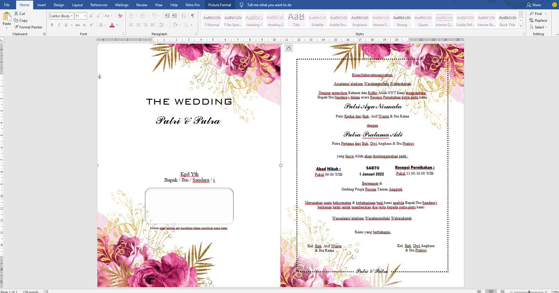 Detail Undangan Kosong Nomer 9