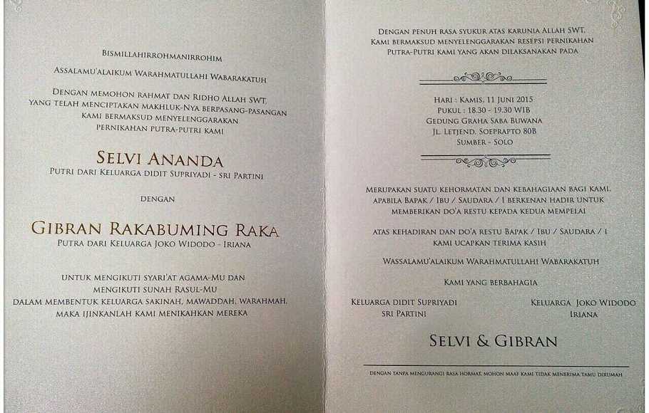 Detail Undangan Pernikahan Anak Pak Jokowi Nomer 13