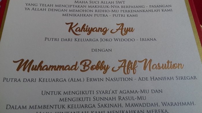 Detail Undangan Pernikahan Anak Pak Jokowi Nomer 10