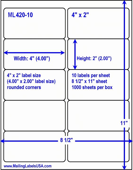 Detail 10 Labels Per Sheet Template Word Nomer 15