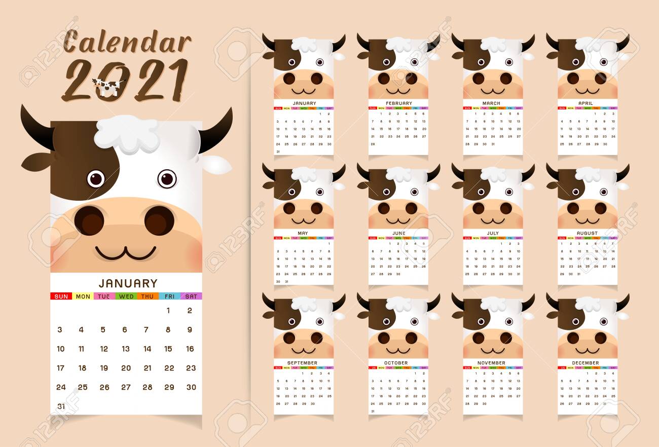 Detail 12 Month Calendar Template 2021 Nomer 24