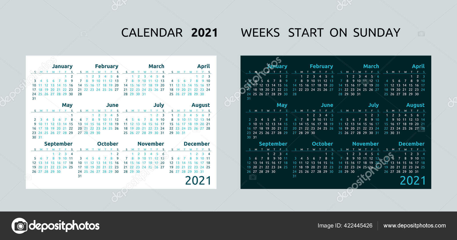 Detail 12 Month Calendar Template 2021 Nomer 39