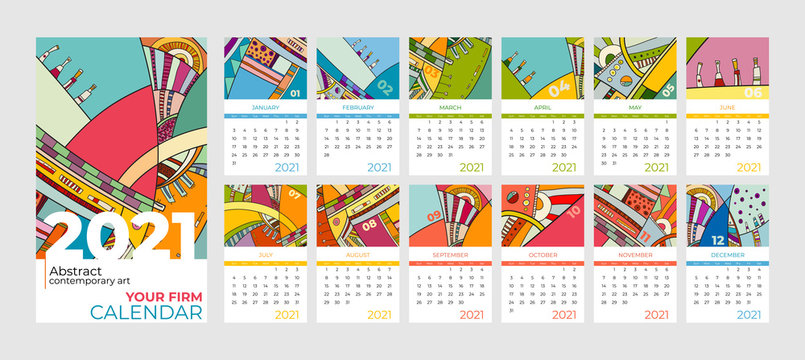 Detail 12 Month Calendar Template 2021 Nomer 41