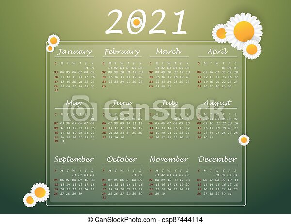 Detail 12 Month Calendar Template 2021 Nomer 46