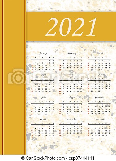 Detail 12 Month Calendar Template 2021 Nomer 56