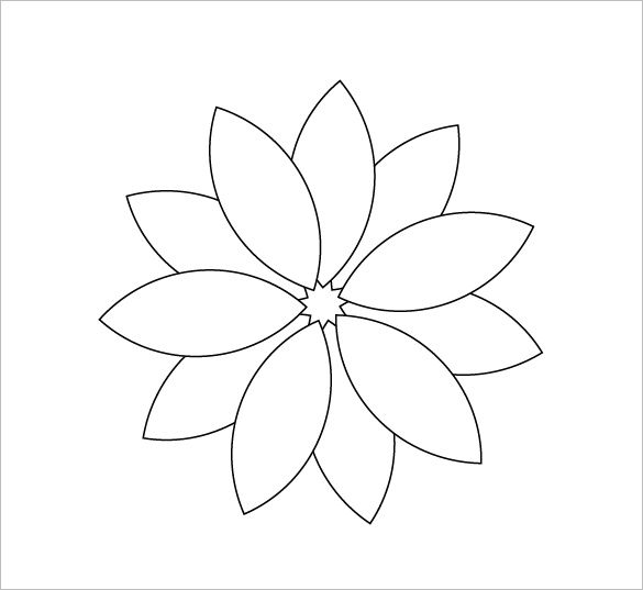 Detail 12 Petal Flower Template Nomer 4