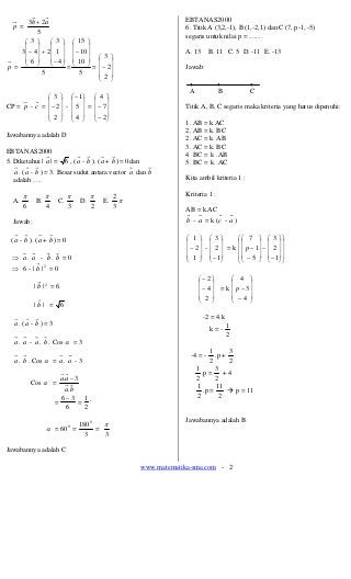 Download 20 Contoh Soal Un Vektor Matematika Dan Pembahasannya Nomer 25