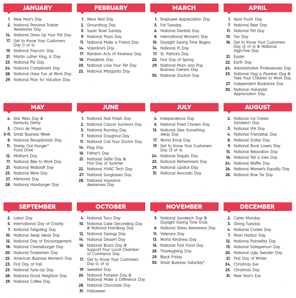 Detail 2019 Marketing Calendar Template Nomer 37