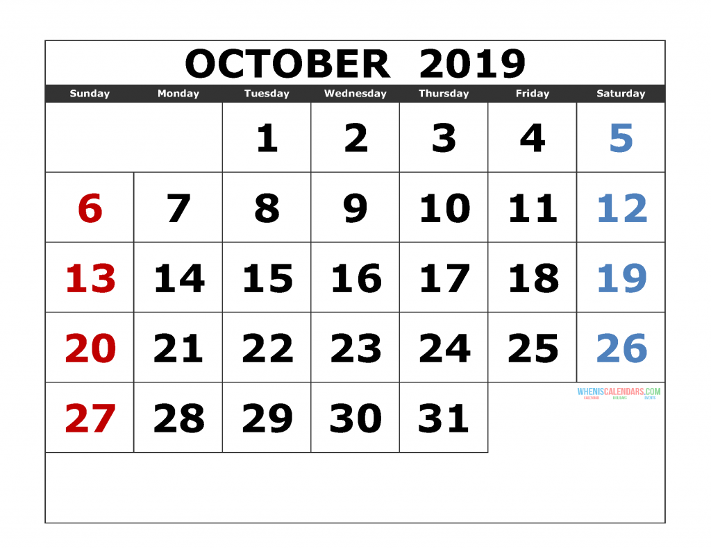 Download 2019 Monthly Calendar Template Excel Nomer 25