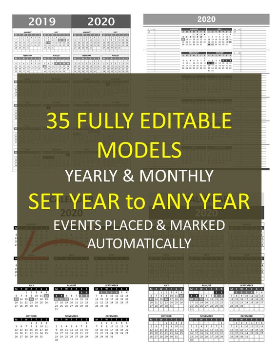 Download 2019 Monthly Calendar Template Excel Nomer 32