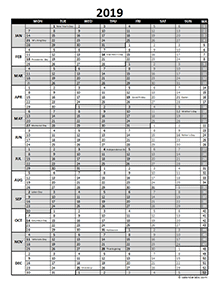 Download 2019 Monthly Calendar Template Excel Nomer 35