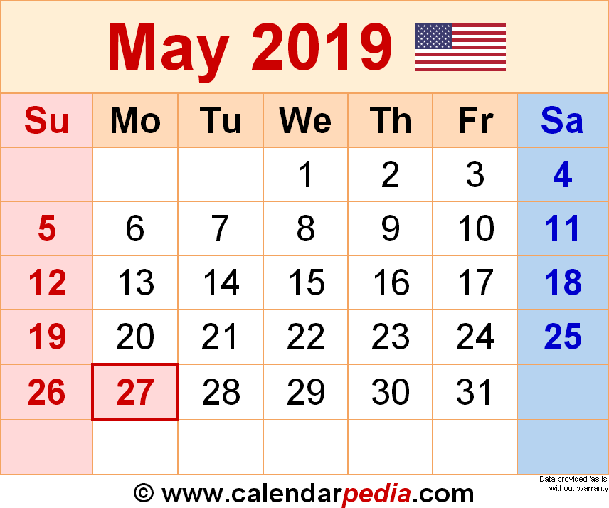 Download 2019 Monthly Calendar Template Excel Nomer 48