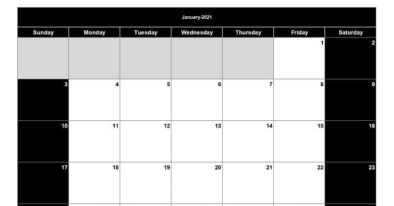 Detail 2019 Monthly Calendar Template Excel Nomer 52