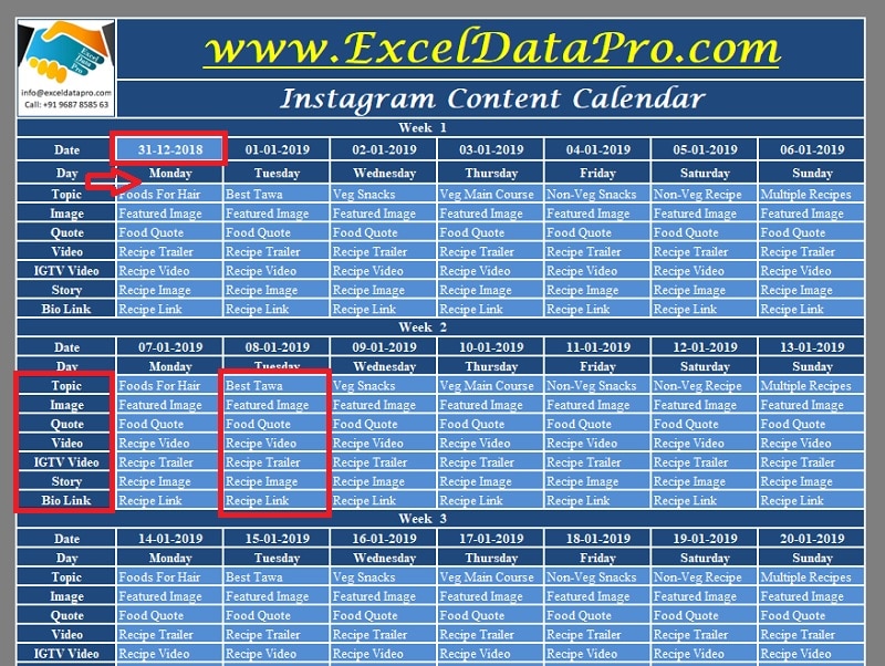 Detail 2019 Planner Template Excel Nomer 23