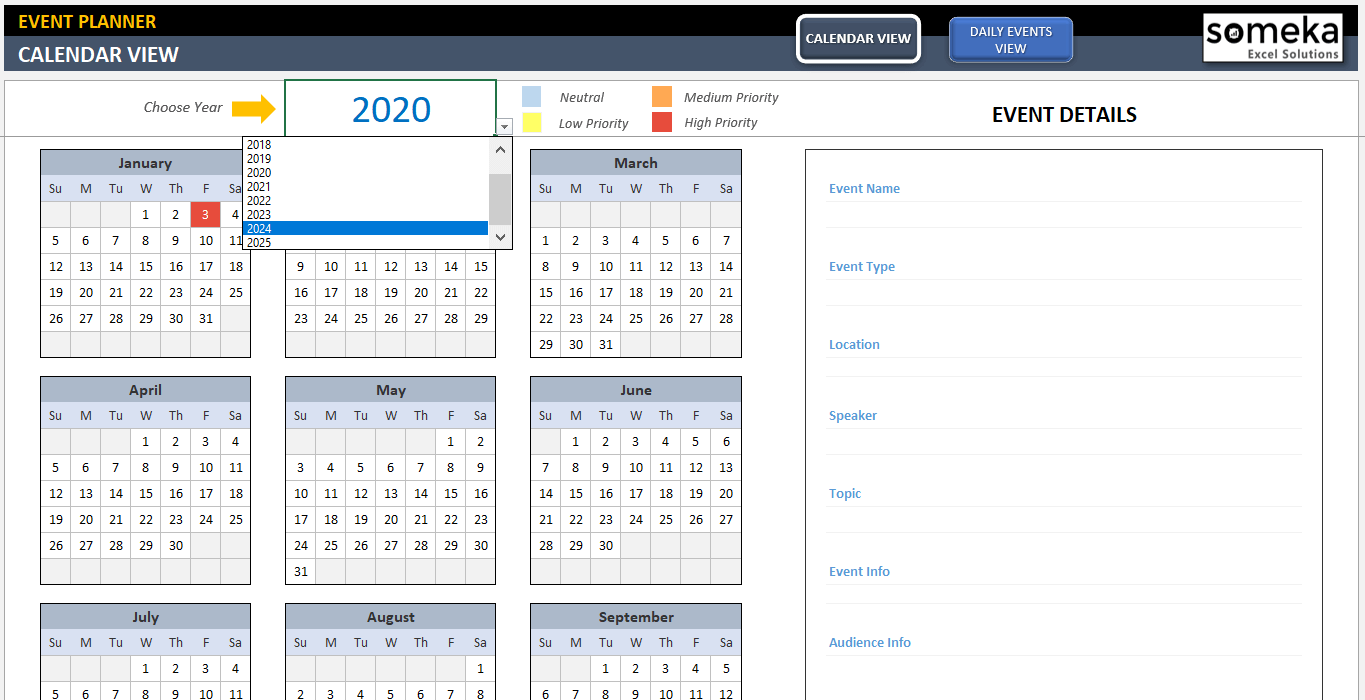 Detail 2019 Planner Template Excel Nomer 34