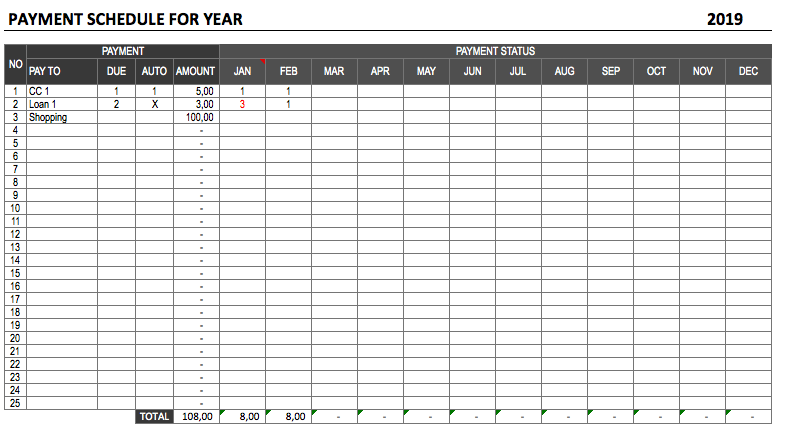 Detail 2019 Planner Template Excel Nomer 39