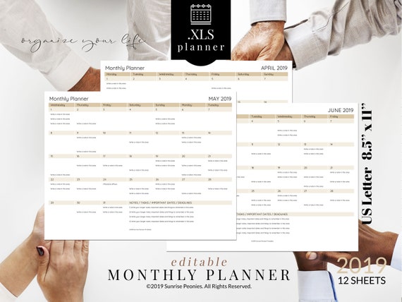 Detail 2019 Planner Template Excel Nomer 50