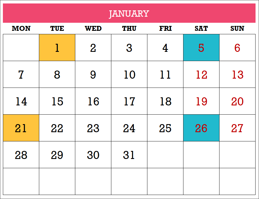 Detail 2019 Planner Template Excel Nomer 7