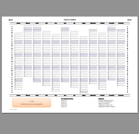 Detail 2019 Planner Template Excel Nomer 8