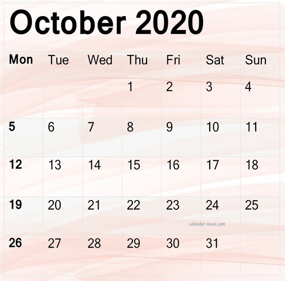 Detail 2020 Calendar Cute Template Nomer 20