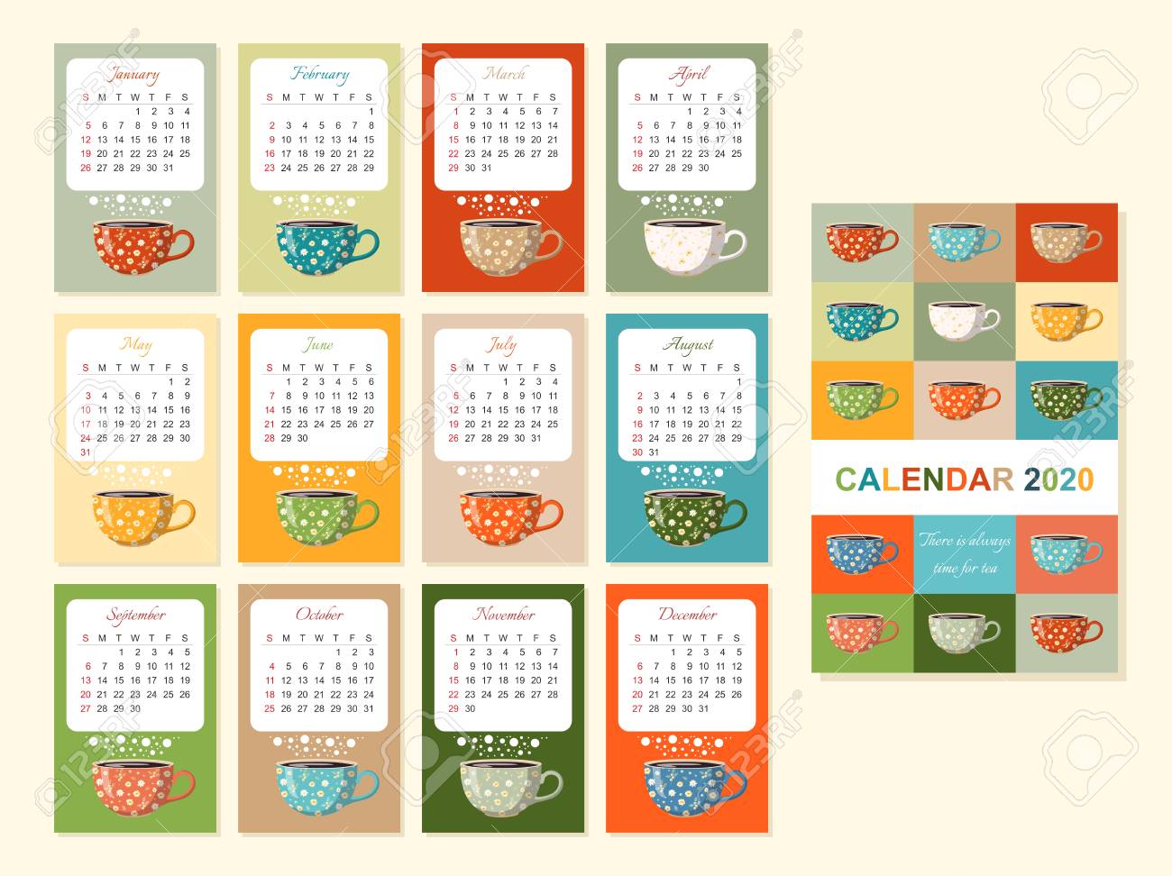 Detail 2020 Calendar Cute Template Nomer 50