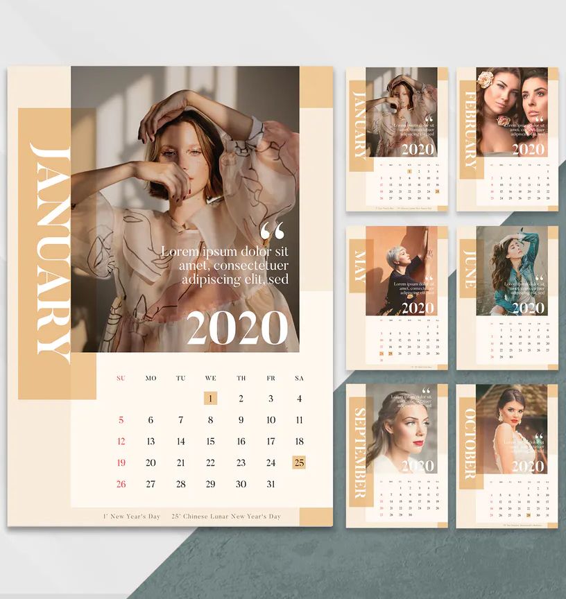 Detail 2020 Calendar Template Ai Nomer 21