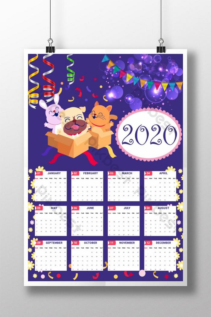 Detail 2020 Calendar Template Ai Nomer 27