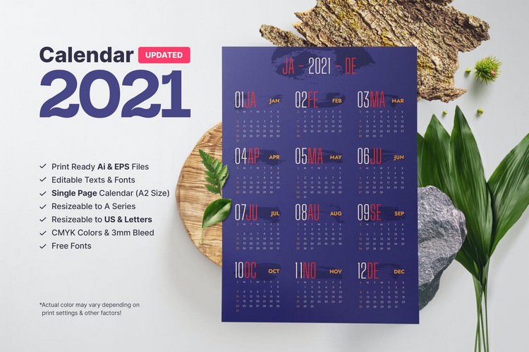 Detail 2020 Calendar Template Ai Nomer 42