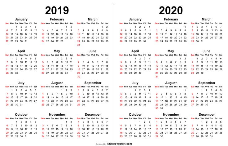 Detail 2020 Calendar Template Ai Nomer 7