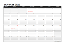 2020 Daily Calendar Excel Template - KibrisPDR