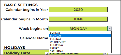 Detail 2020 Daily Calendar Excel Template Nomer 42