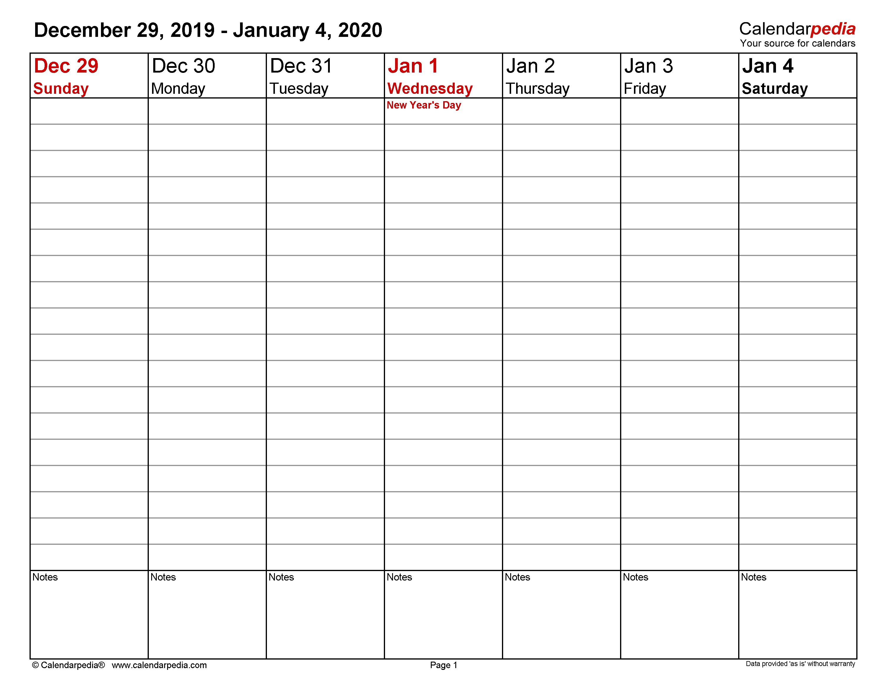 Detail 2020 Daily Calendar Excel Template Nomer 7