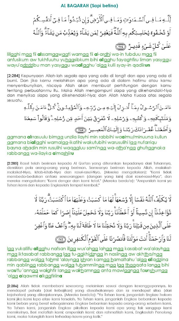 Download 3 Ayat Terakhir Surat Al Baqarah Latin Dan Artinya Nomer 4