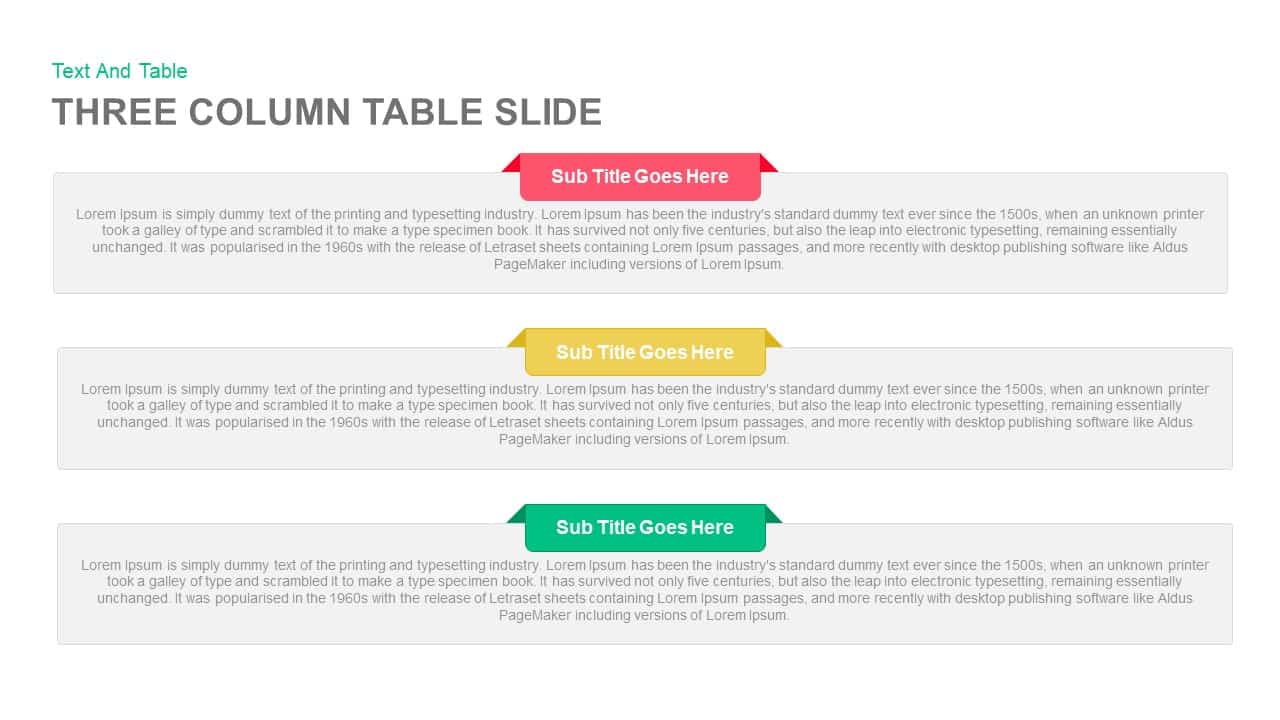 Detail 3 Column Template Powerpoint Nomer 42