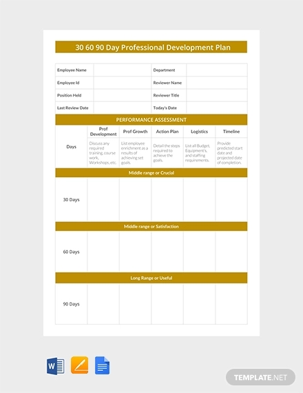 Detail 30 60 90 Day Employee Performance Review Template Nomer 17