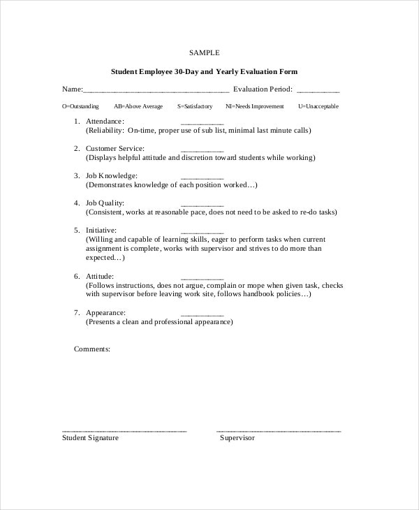 Detail 30 60 90 Day Employee Performance Review Template Nomer 21