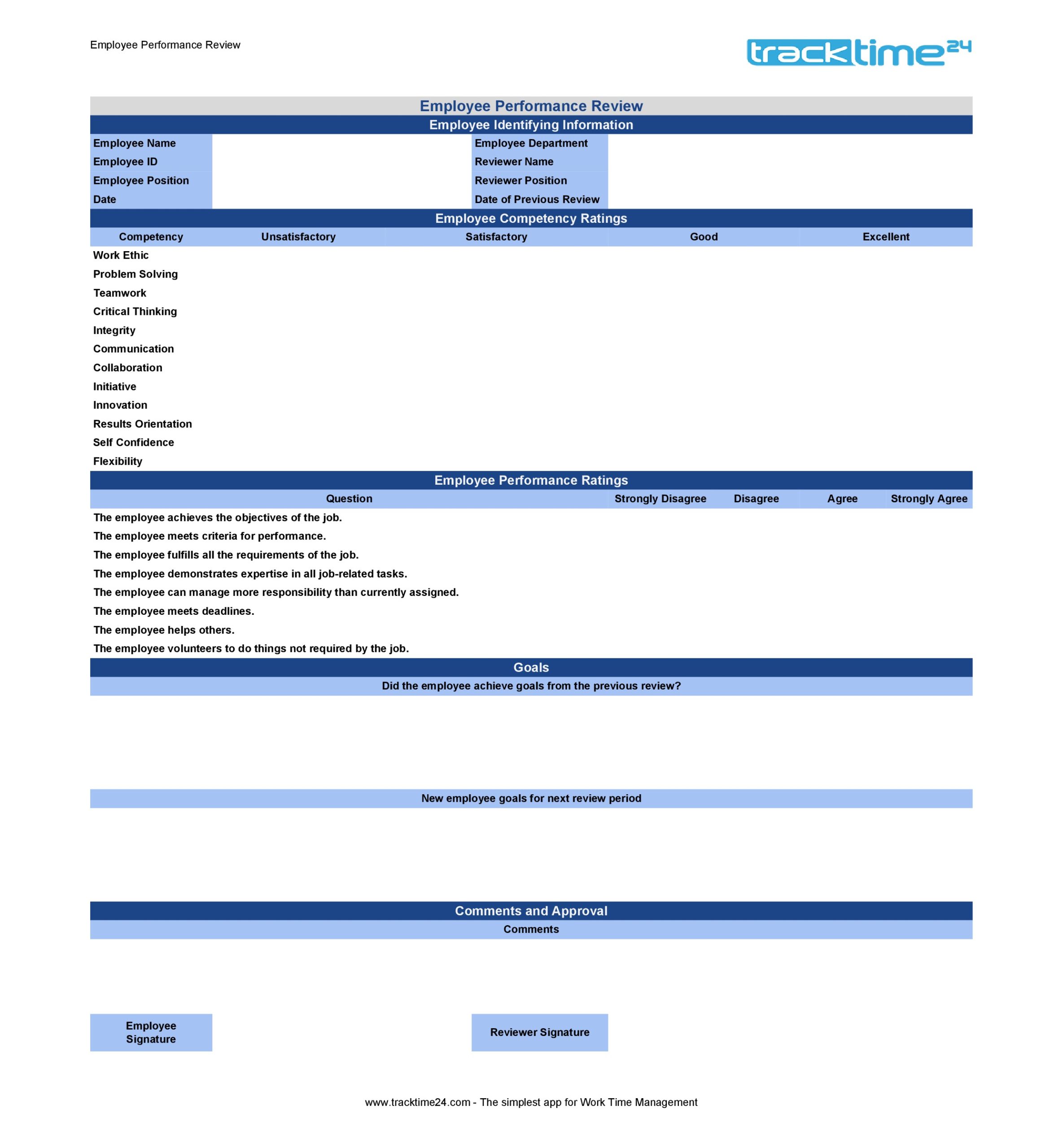 Detail 30 60 90 Day Employee Performance Review Template Nomer 25