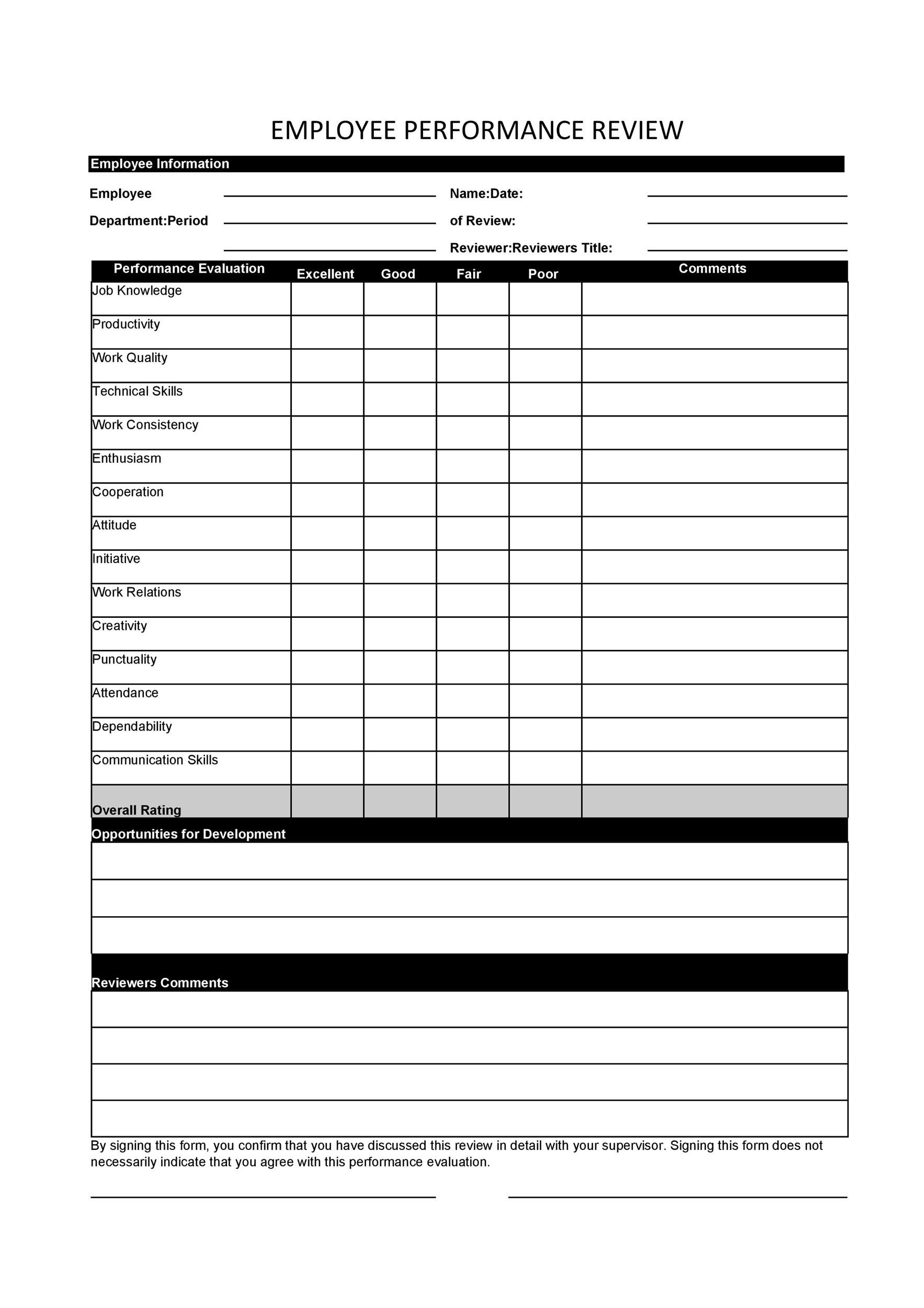 Detail 30 60 90 Day Employee Performance Review Template Nomer 41