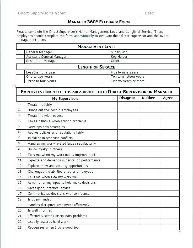 Detail 360 Appraisal Form Template Nomer 12