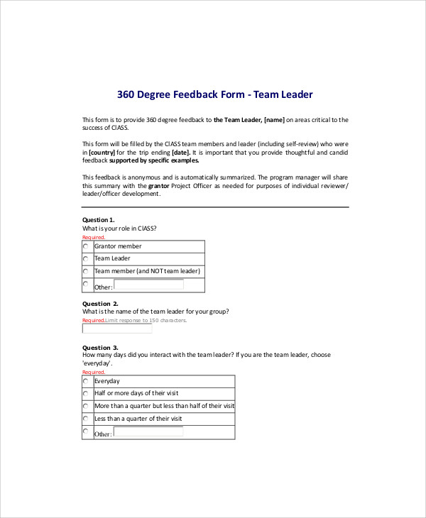 Detail 360 Appraisal Form Template Nomer 16