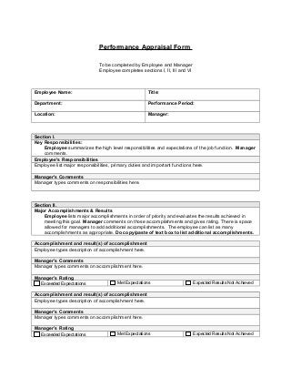 Detail 360 Appraisal Form Template Nomer 37