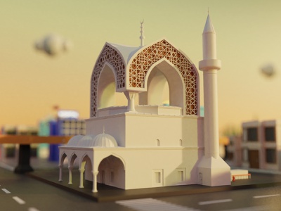Detail 3d Mosque Template Nomer 25