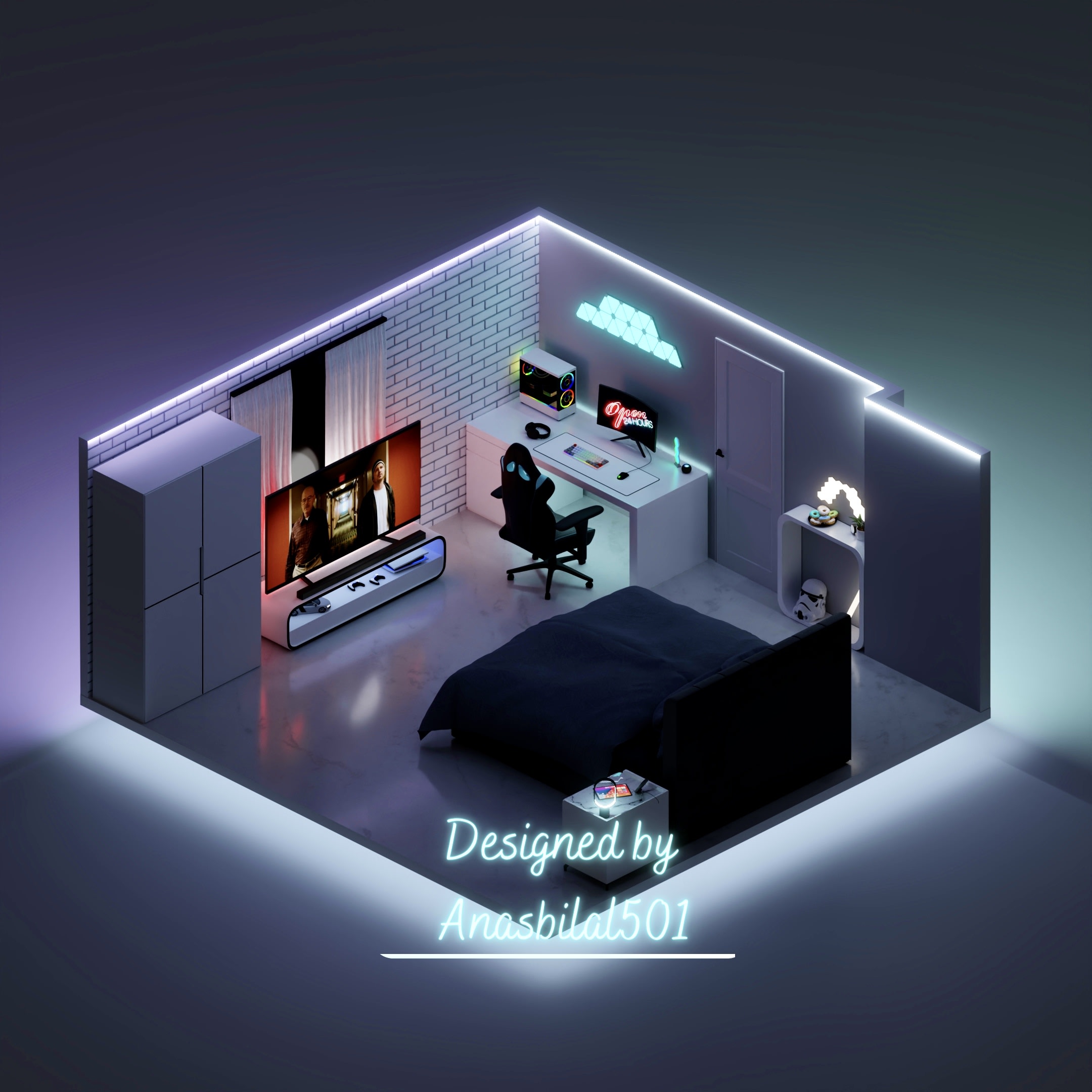 Detail 3d Room Template Nomer 4