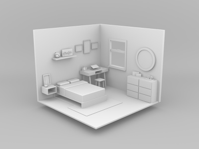 Detail 3d Room Template Nomer 10