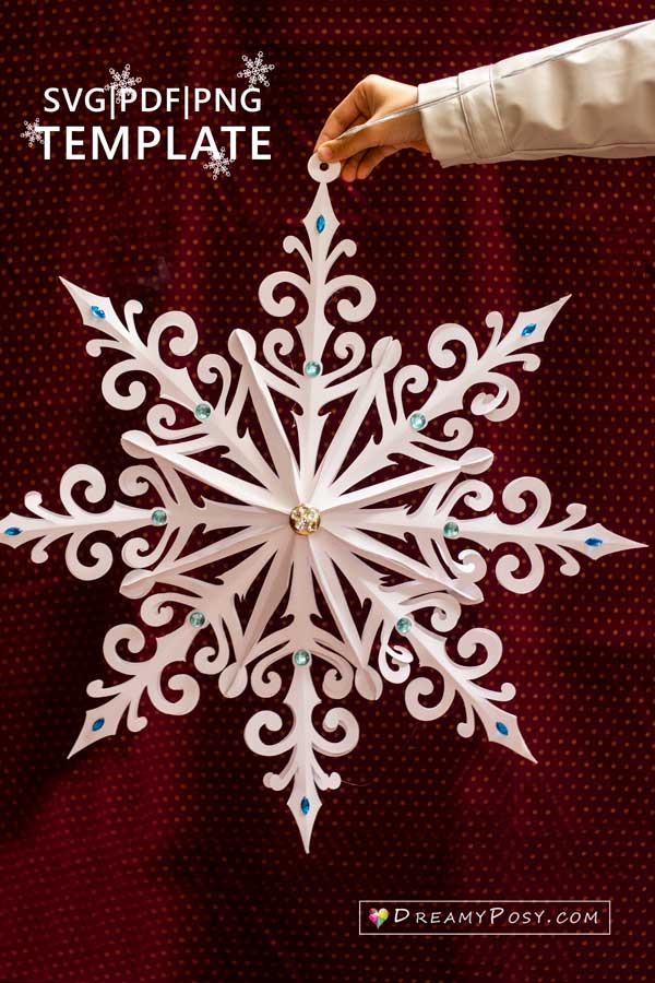 Detail 3d Snowflake Template Nomer 12